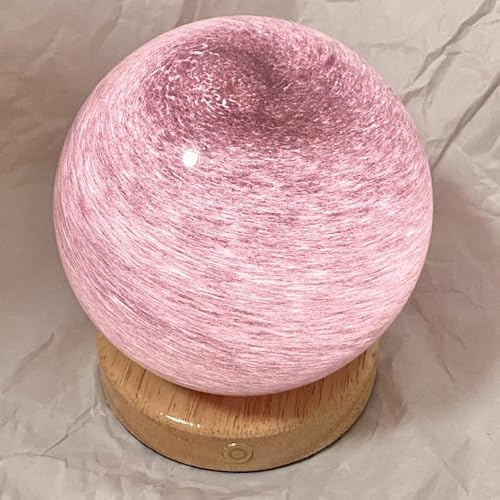 Lámpara de Bola de Cristal 3D, Luz Nocturna Alimentada por USB, Fuente de Luz Tricolor con Base Maciza, para Decoración del Hogar, Regalo y Oficina(Plug-in)