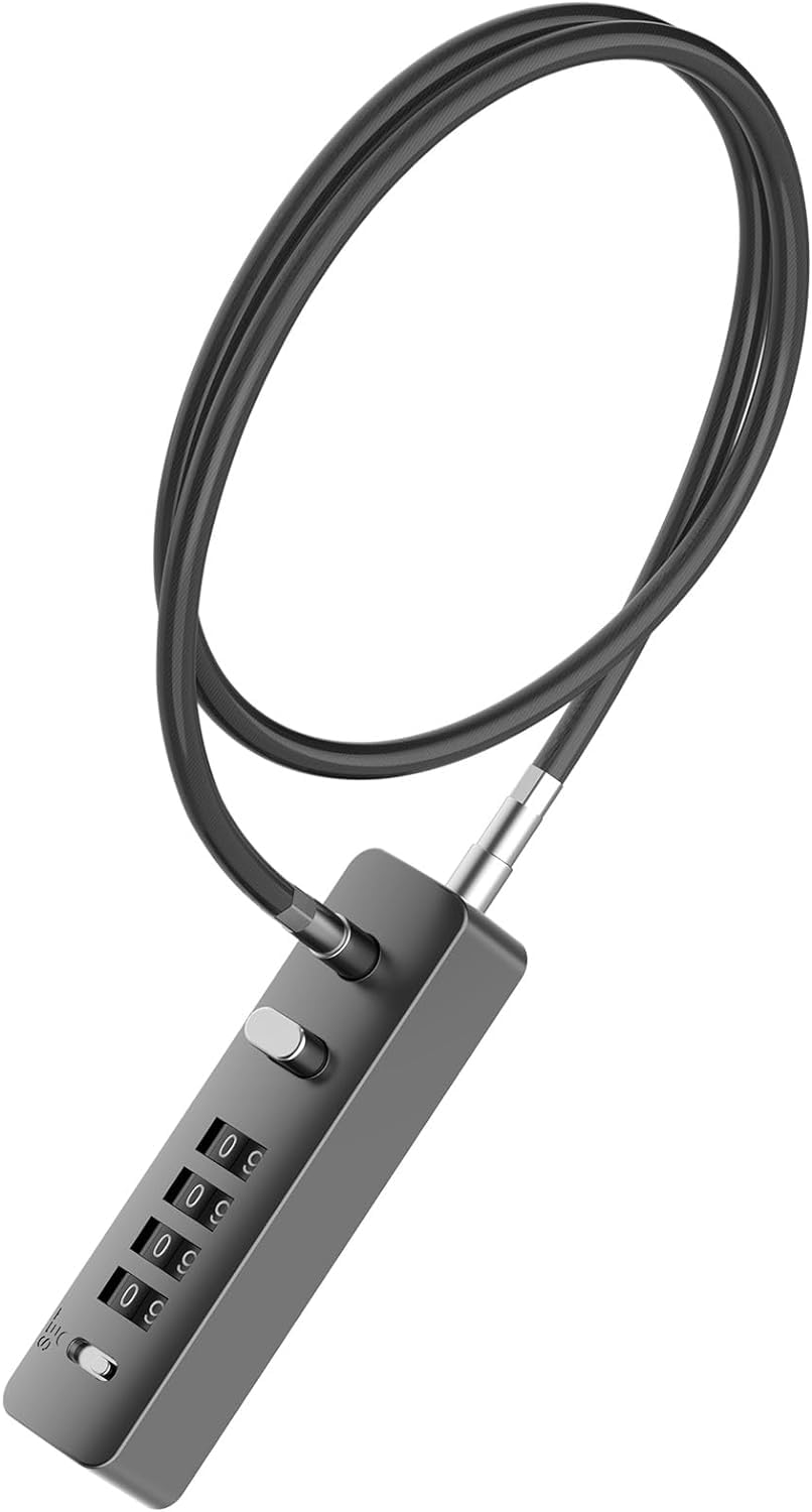 Combination Lock Cable Security Steel Cable Luggage Lock Weatherproof with Resettable Code, Braided Steel Coated Anti-Theft Cable Lock, Luggage Suitcase Gun Case Toolbox Helmet Gray (2.3Feet 5 mm)