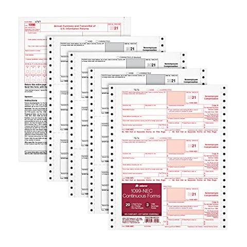Formularios fiscales Adams 1099 NEC 3 Up 2021 Cover