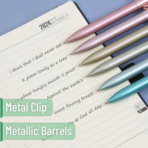 Pack de 6 bolígrafos retráctiles de gel Mr. Pen tinta negra miniatura 3