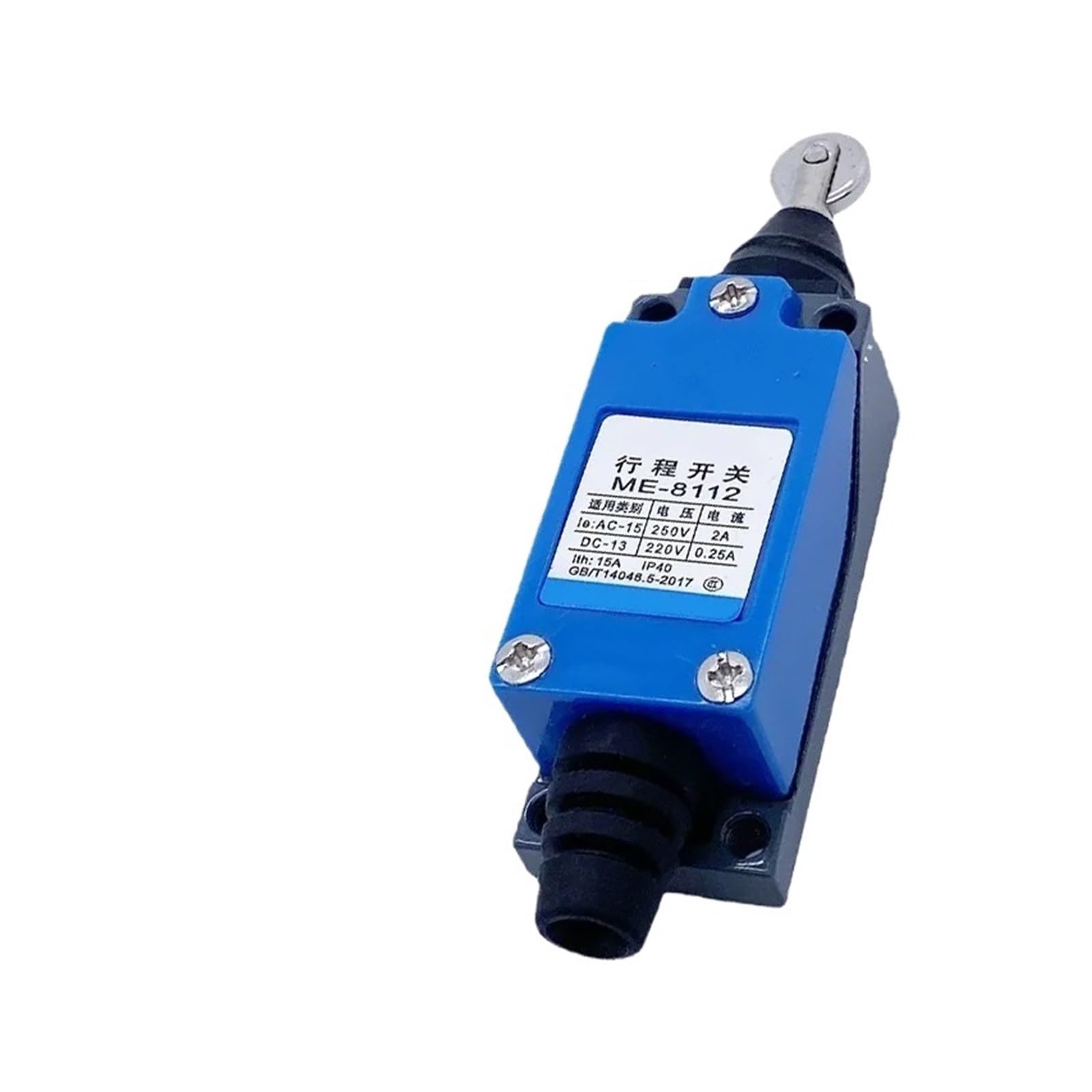 YWZVBSDCS ME-8112 Micro Limit Switch IP40 Plunger Roller Power 1NO 1NC Momentary Reset 15A