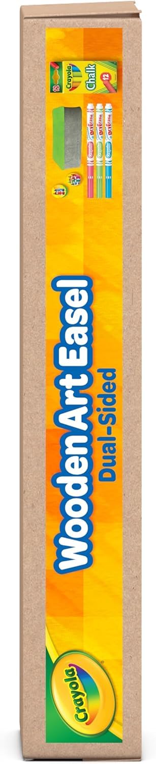 CRAYOLA - Pizarra de madera de doble cara, doble superficie negra y blanca magnética, para tizas y rotuladores, para niños a partir de 3 años -