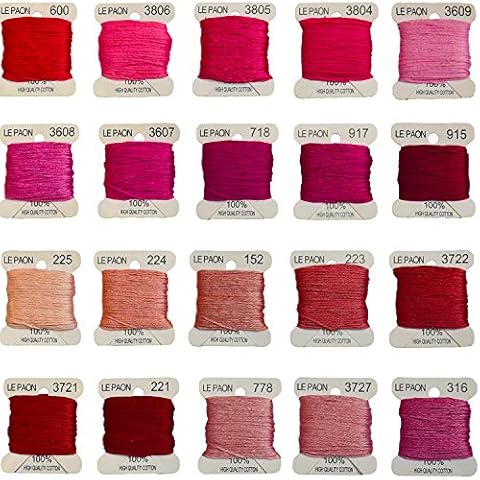Premium Rainbow Color Embroidery Floss bobbins - Cross Stitch Threads - Friendship Bracelets Floss - Crafts Floss - 20 Bobbins Per Pack Embroidery Floss, Dark Plum Gradient Cover
