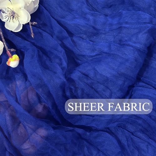 Seveups 8Pack Royal Blue Cheesecloth Table Runner 120Inch Gauze Table Runner Cheese Cloth Royal Blue Table Runner Rustic Sheer Runner for Wedding Baby Shower Birthday Party Table Decor by Seveups - Used condition - Image 7