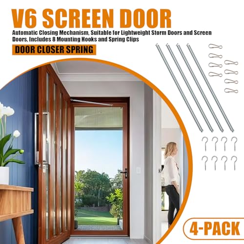 V6 Screen Door Spring for Lightweight Storm Doors and Screen Doors, 4-Pack by YRZHKS - Used condition - Image 2