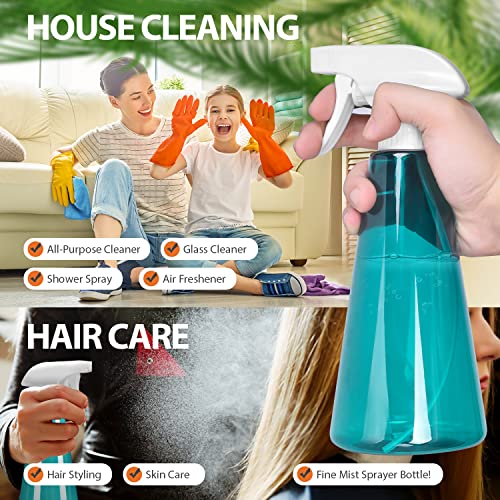 Bealee Plant Mister Spray Bottle (3 Pack, 16 Oz), Plastic Empty Sprayer Bottles, Refillable Mist & Stream Water Misting Sprayer For Planting, Cleaning Solutions, Hair Care, Pet, Bpa Free #TOP6