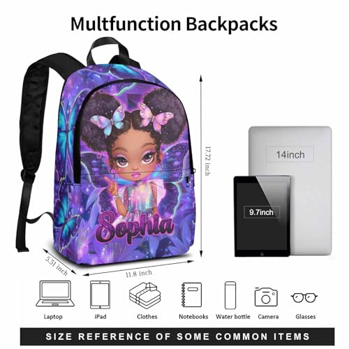 Image of Back to School Gifts Custom Backpack for Girls Personalized Toddler Backpack Purple Butterfly Customized Backpacks Little Girl Kindergarten Elementary Preschool Bookbag Girls Travel Picnic