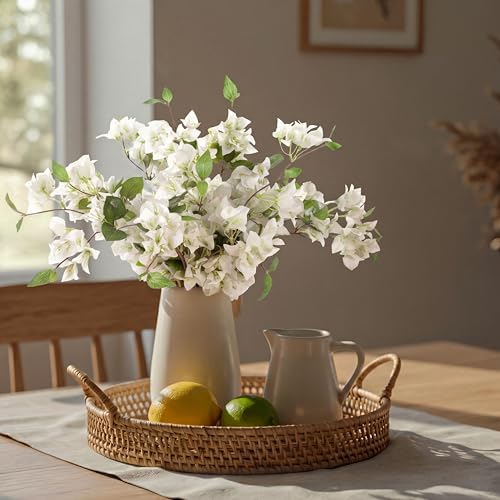 Image of Decor & More 2 PCS Artificial Flowers Bunch - Realistic Silk Bougainvillea Long Stem Artificial Flower Bunch Without Pot | Artificial Flower for Decoration | (Without Pot)