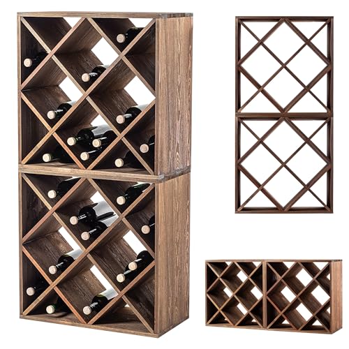 KADAX Casier à vin en bois, 52 x 25,5 x 104 cm, grande étagère à bouteilles pour de nombreuses...