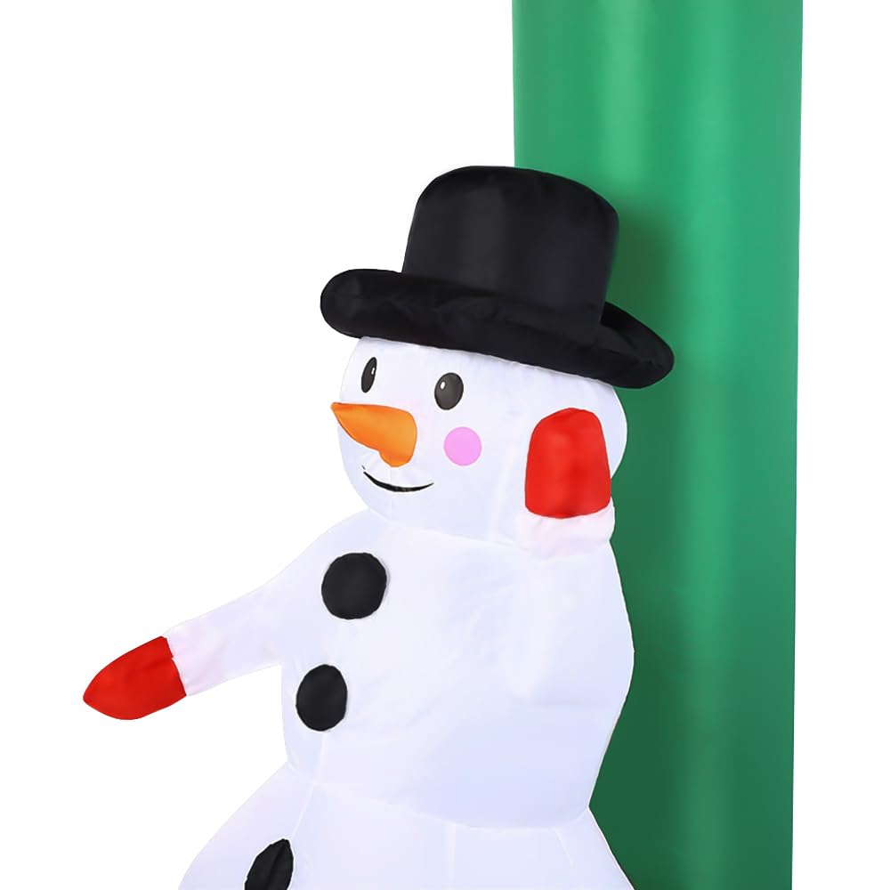 OHMG 2.4m Lights4fun LED Weihnachtsbeleuchtung Aufblasbar Schneemann Außen Weihnachtsfigur Aufblasbare Weihnachtsdeko Amerikanisch Weihnachtsmann Aufblasbar