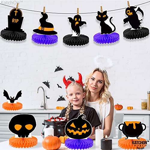 Image of KatchOn, Halloween Centerpieces for Tables - Pack of 9 | Orange and Black Halloween Table Centerpiece for Halloween Table Decorations | Pumpkin summerween Centerpiece for Halloween Decorations Indoor