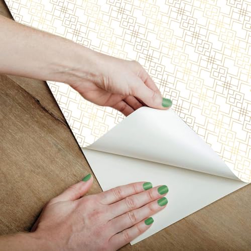 Image of Wallpaper Self Adhesive Wall Covering Elegant Gold Diamond Lattice (41cm x 244cm)