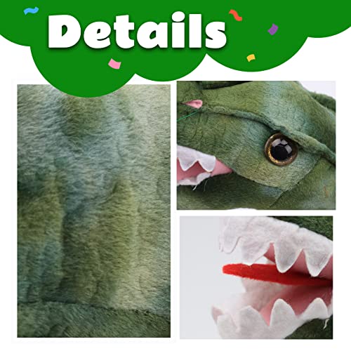 Cuteoy Electric Large Dinosaur Plush Toy With Leash Stuffed Animal Walking Roar Musical Light Green T-Rex Wag Its Tail Birthday Gifts For Girls Boys, 11.5" #TOP3