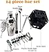 HeiDD 14-Piece Cocktail Shaker Set with Stand : Bartender Kit | Perfect Bar Set/Cocktail Set for Home with All Essential Bar Tools | Bartender Set