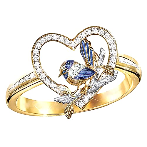 Vintage Frauen Mid Ring Set Blume Krone Hollow Out Joint Knuckle Nail Ring 2022 Fashion Herren Eheringe Verlobungsringe für Frauen Pinky Ring Perle Ring Halo Ring Infinity Ring, 11, Metall Cover