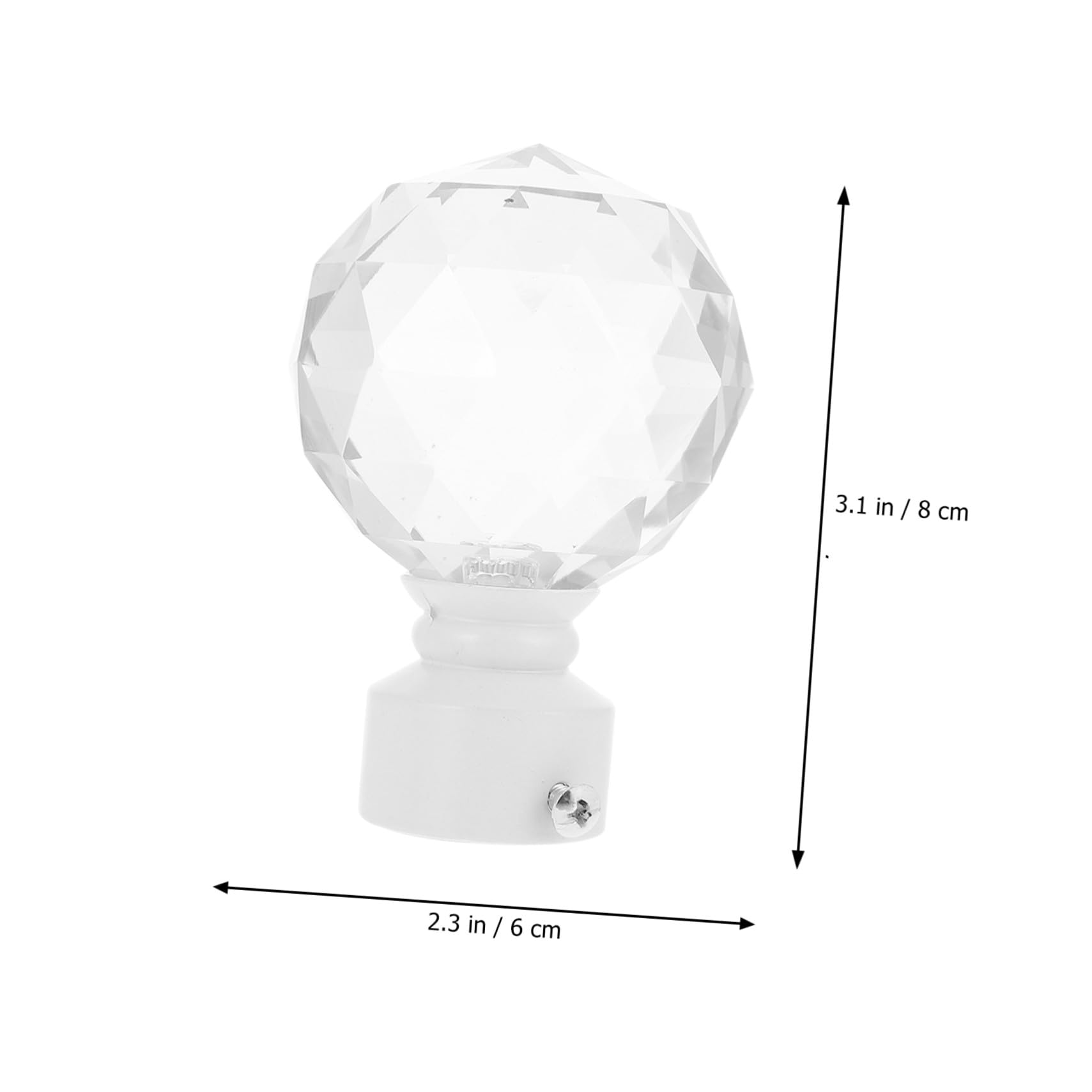 Ipetboom 2 pièces Embouts Décoratifs pour Tringle à Rideaux Cristal Blanc Crème Accessoires Robustes Fer et Cristal pour Fenêtre Finition Soignée et Design Créatif