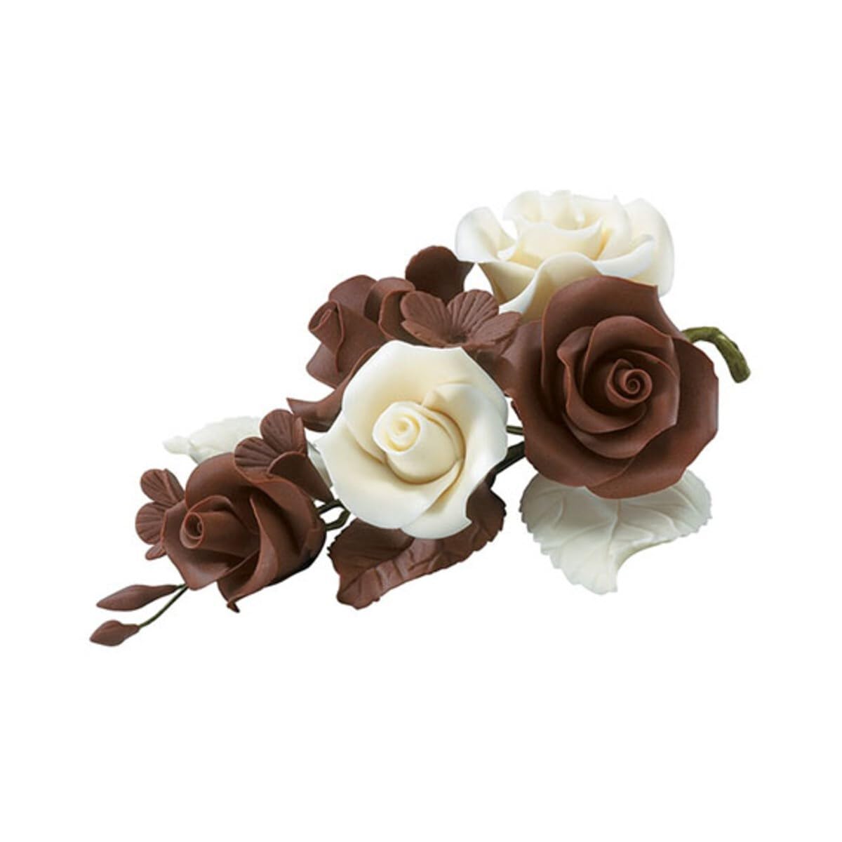 Culpitt Brown Chocolate Rose Flower Anniversary Wedding Cake Spray Sugar Paste Topper