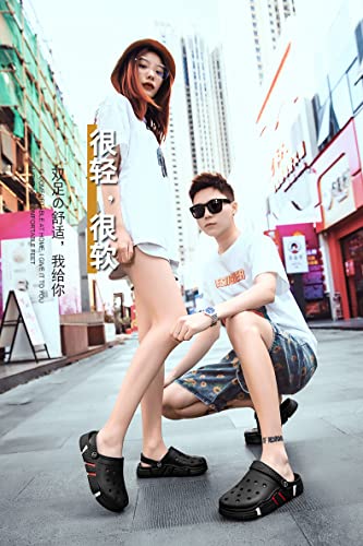 Mens Womens Garden Clogs Yard Shoes Beach Slippers Water Sandals Unisex-Adult Classic Clog Gardening Shoes For Women Indoor Clogs For Men Outdoor Clogs Men Slip-On Men's Mules & Clogs (Black,13.5Women/12Men) #TOP2