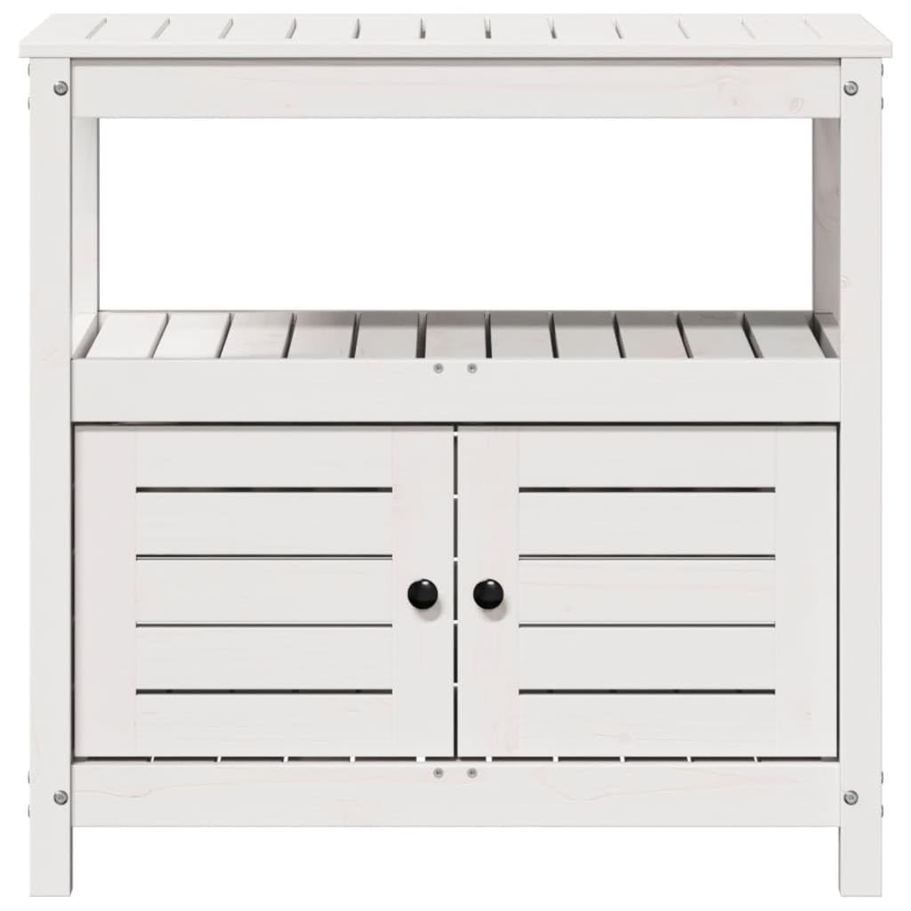 vidaXL Tavolo Invaso con Ripiani Bianco 82,5x45x81 cm Massello Pino