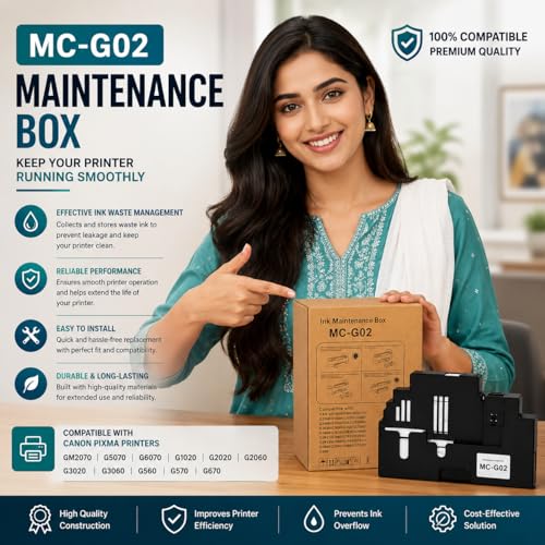 Image of MY PRINT MC G02 Maintenance Cartridge Tank Waste Ink Collection Box Replacement for PIXMA GM2070 /G5070 /G6070 /G1020 /G3060 /G560 /G570 Printers (MC G02 Cartridge for Canan)