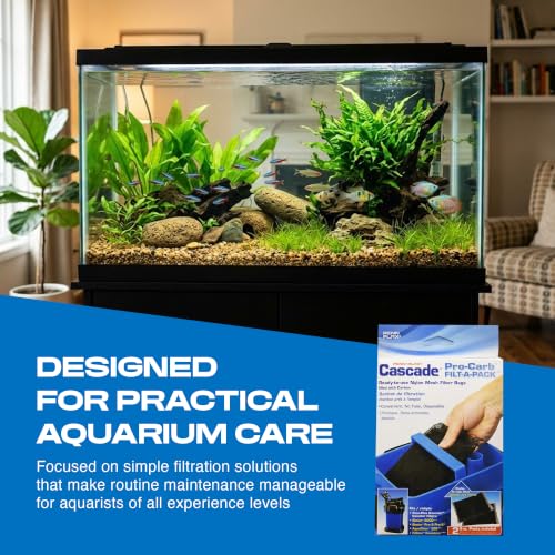 Image of Penn-Plax Cascade Pro-Carb Filt-A-Pack, 2 Pack - Carbon Aquarium Canister Filter Media Bags - Pre-Bagged Nylon Mesh Replacement for Cascade Systems, Freshwater & Saltwater Tanks - 8 Ounce