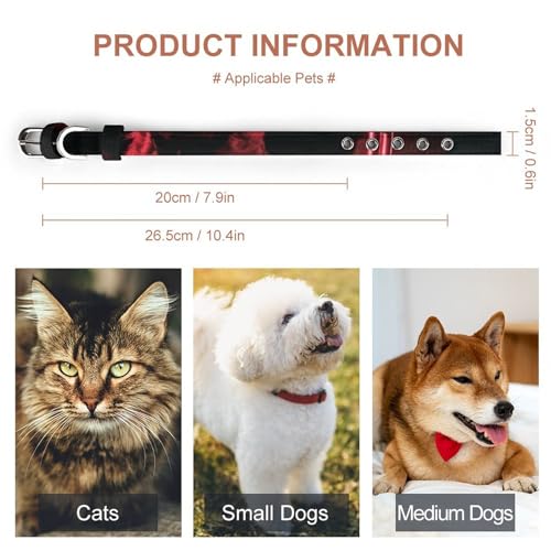 Collier réglable pour chien rouge collier ajustable taille petite à moyenne