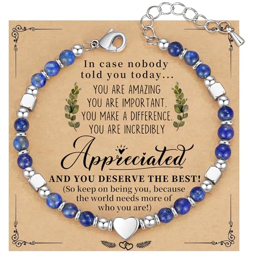 Image of Inspirational Bracelets for Women, Cool Employee Appreciation Gifts Heart Charm Bracelet Inspirational Gifts for Women Coworkers Friends