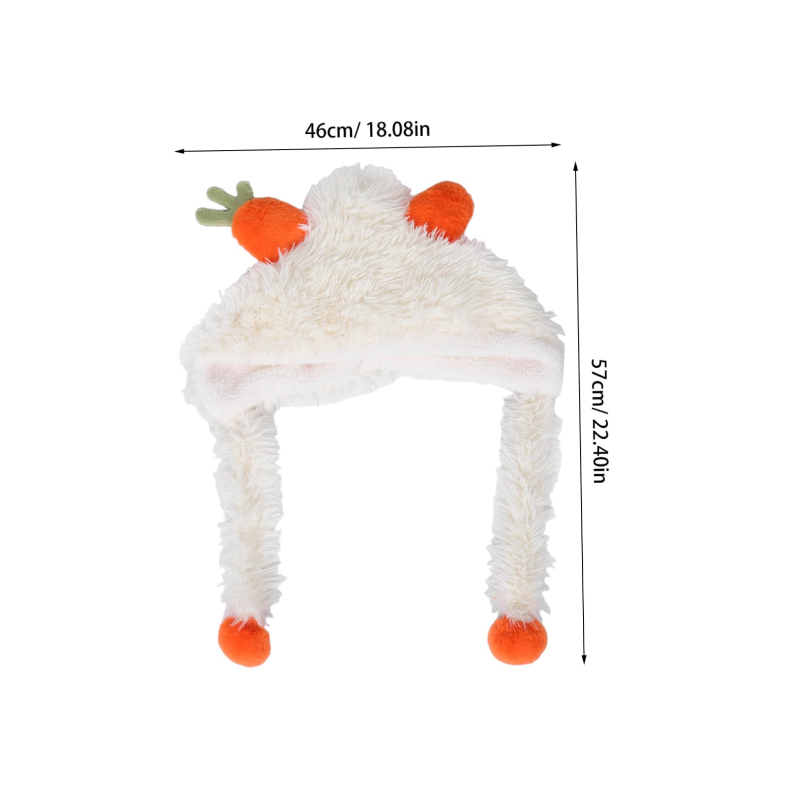 CALLARON Easter Cosplay Headwear Funny Carrot Ears Plush Beanie Hat for Kids and Adults Warm Fuzzy Cap Beige