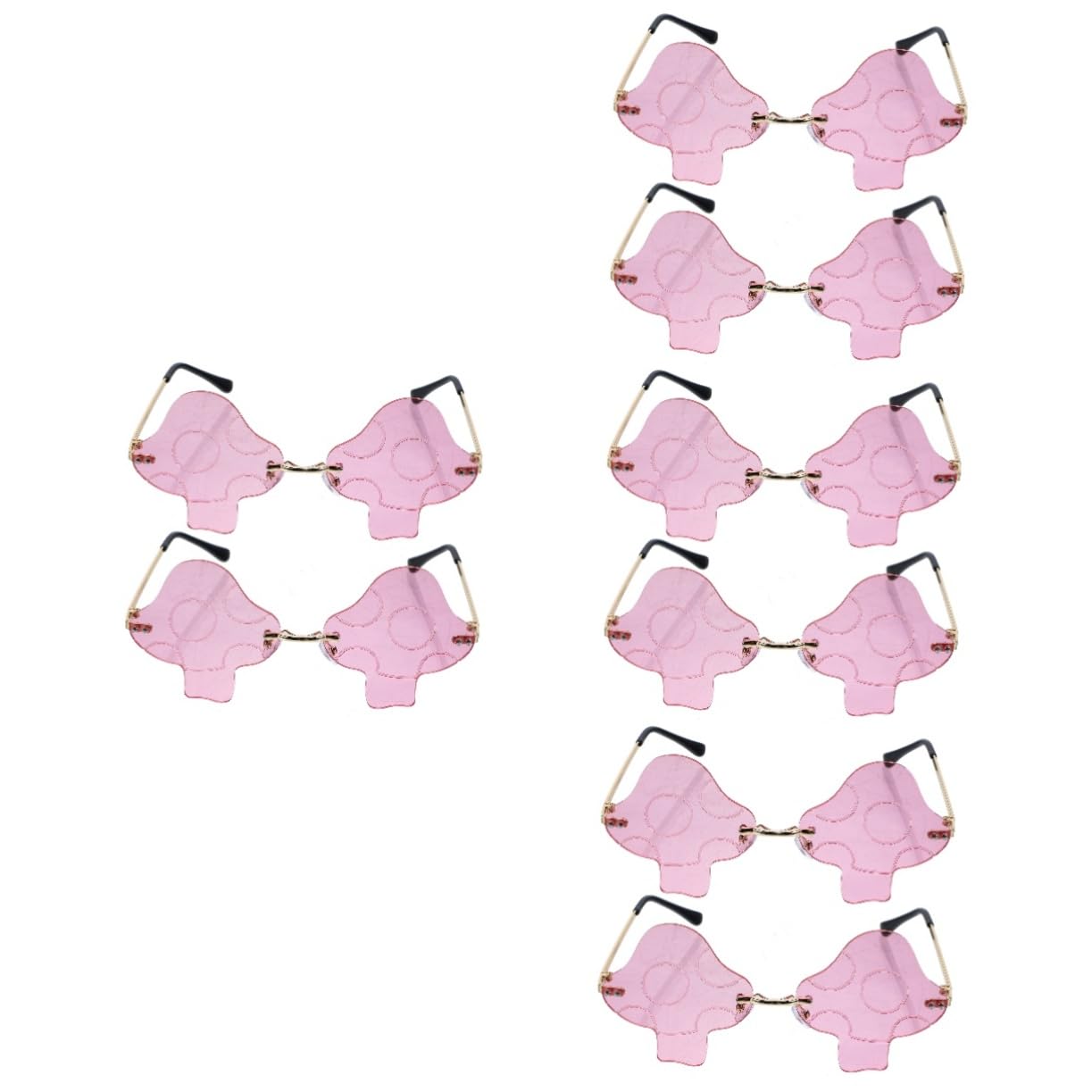 GALPADA 4 Set Di Occhiali Da Sole Oversize Alla Moda Da Uomo E Da Donna A Forma Di Fungo Con Montatura in Metallo Irregolare Leggeri E Decorativi Per Festival E Feste 2 Pezzi * 4