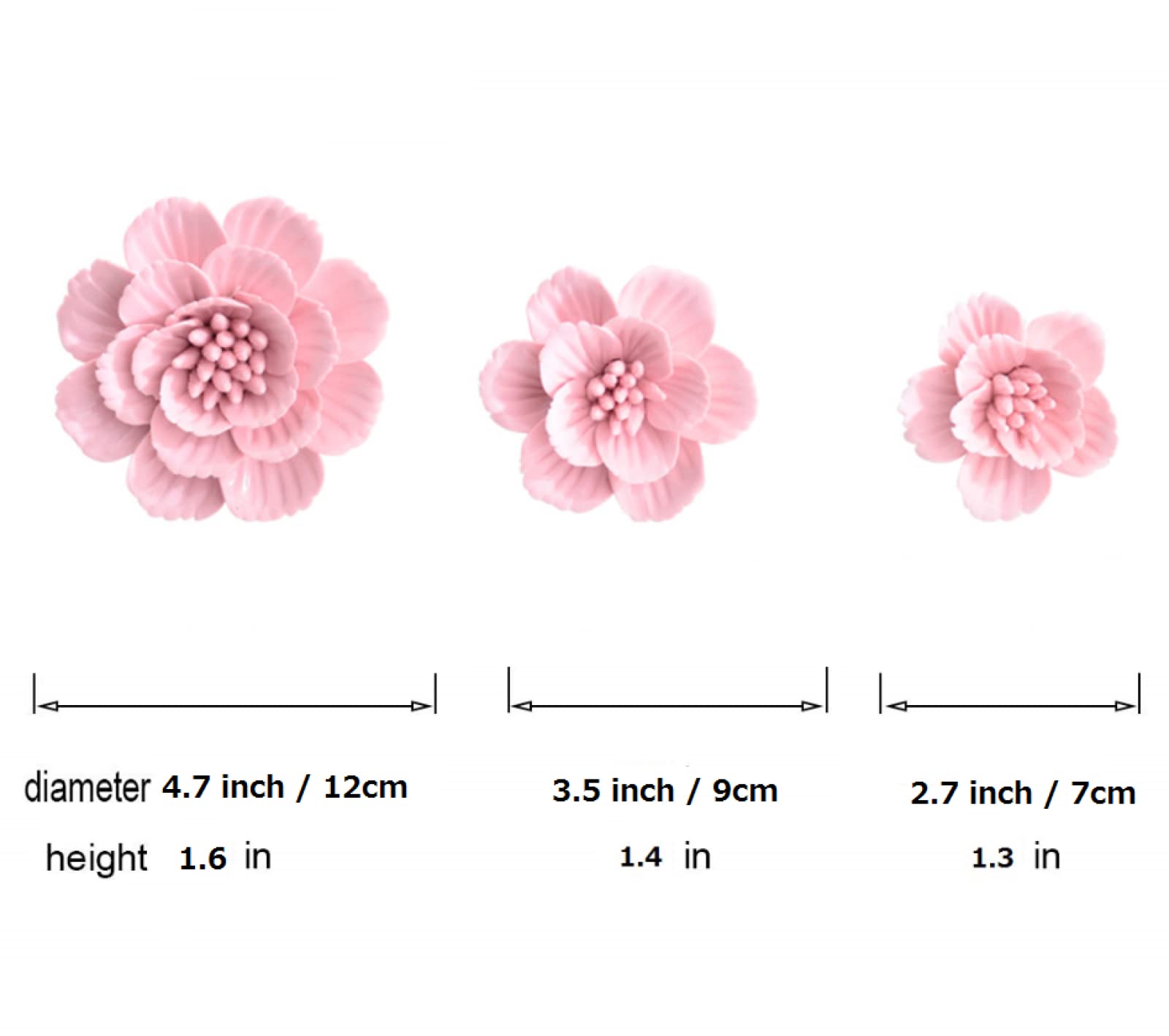 Keramische bloem muur decor kunstmatige sculptuur witte pioenroos hibiscus bloem 3D muur opknoping kunst thuis woonkamer eetkamer decor 7cm Keramische bloem muur decor kunstmatige sculptuur witte pioenroos hibiscus bloem 3D muur opknoping kunst thuis woonkamer eetkamer decor 7cm