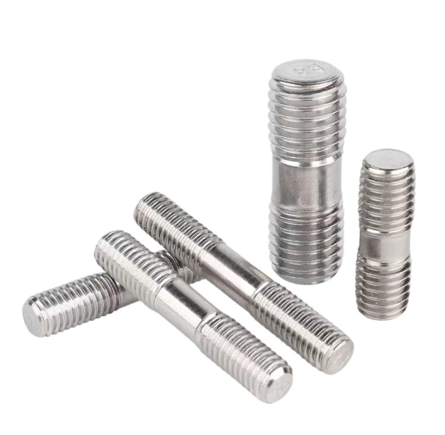 5Pcs 304 Stainless Steel Double Head Bolt, Stud, Butt Joint Screw, Two Head Screws GB901, Screw Rod, Tooth Rod M4M5M6 M8(80mm,M6)(M8*30)