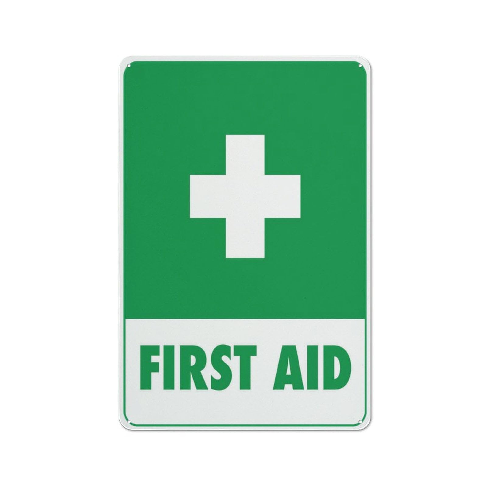 Peiyeety A06 First Aid Green Sign Metal Signs 12X16 Inches Rust Free Aluminum,Uv Ink Printing,Durable/Weatherproof Outdoor For Home