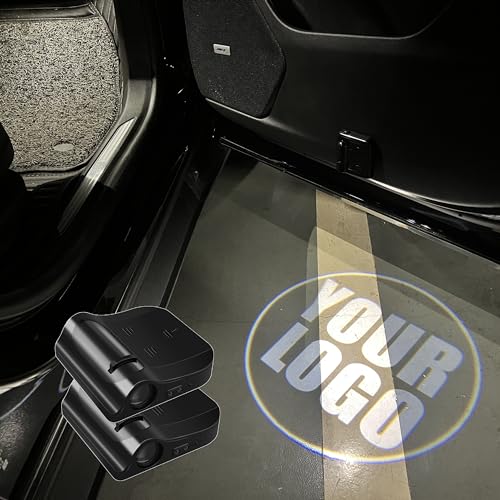 LZLRUN 2Pcs Custom Logo Projector Car Door Step Led Lights Upgrade Smart Light Sensor Personalized Welcome Step Light