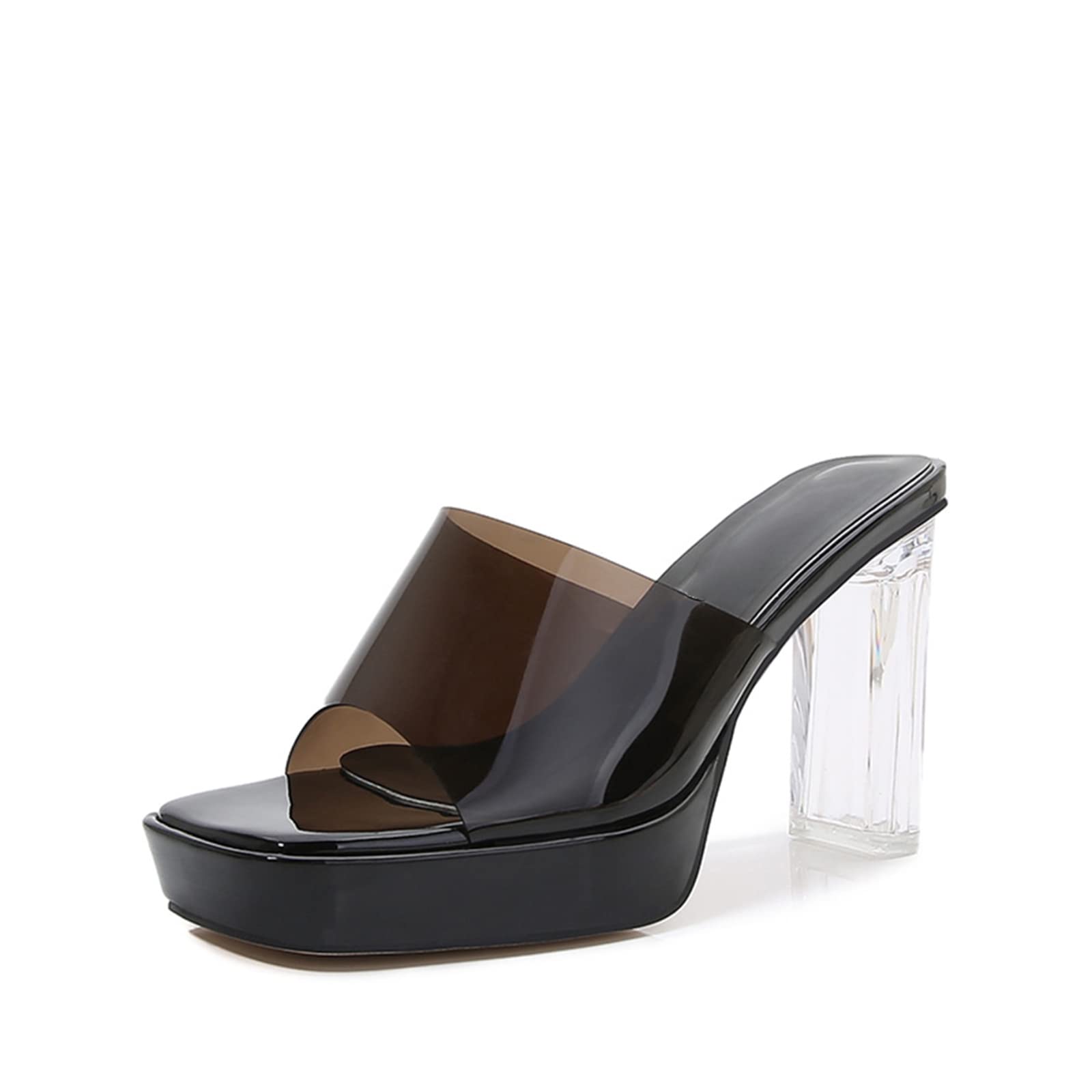 9CM/ 3.54IN Nightclub Sexy High Heels Platform Sandals Zapatillas Transparente Cristal Boda Zapatos de Mujer de Gran Tamaño