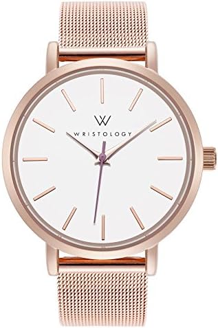 Olivia Womens Watch Lines Rose Gold Boyfriend Ladies Stainless Steel Metal Mesh Strap Band