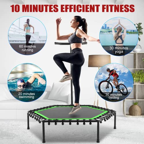 ANCHEER Trampolin Indoor, 127 cm Mini Faltbares Trampolin Rebounder, Fitnesstrampolin mit Griff Einstellbar für… – Bild 4