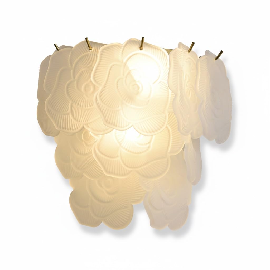Aplique de pared francés elegante de hierro y vidrio esmerilado para iluminar tu dormitorio