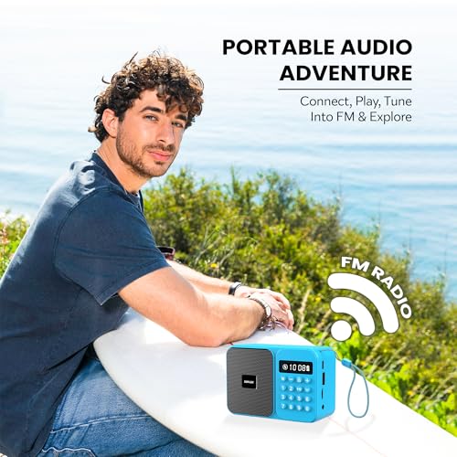 Image of Sonilex 5W Portable Bluetooth Speaker, FM Radio, Type-C (Blue)