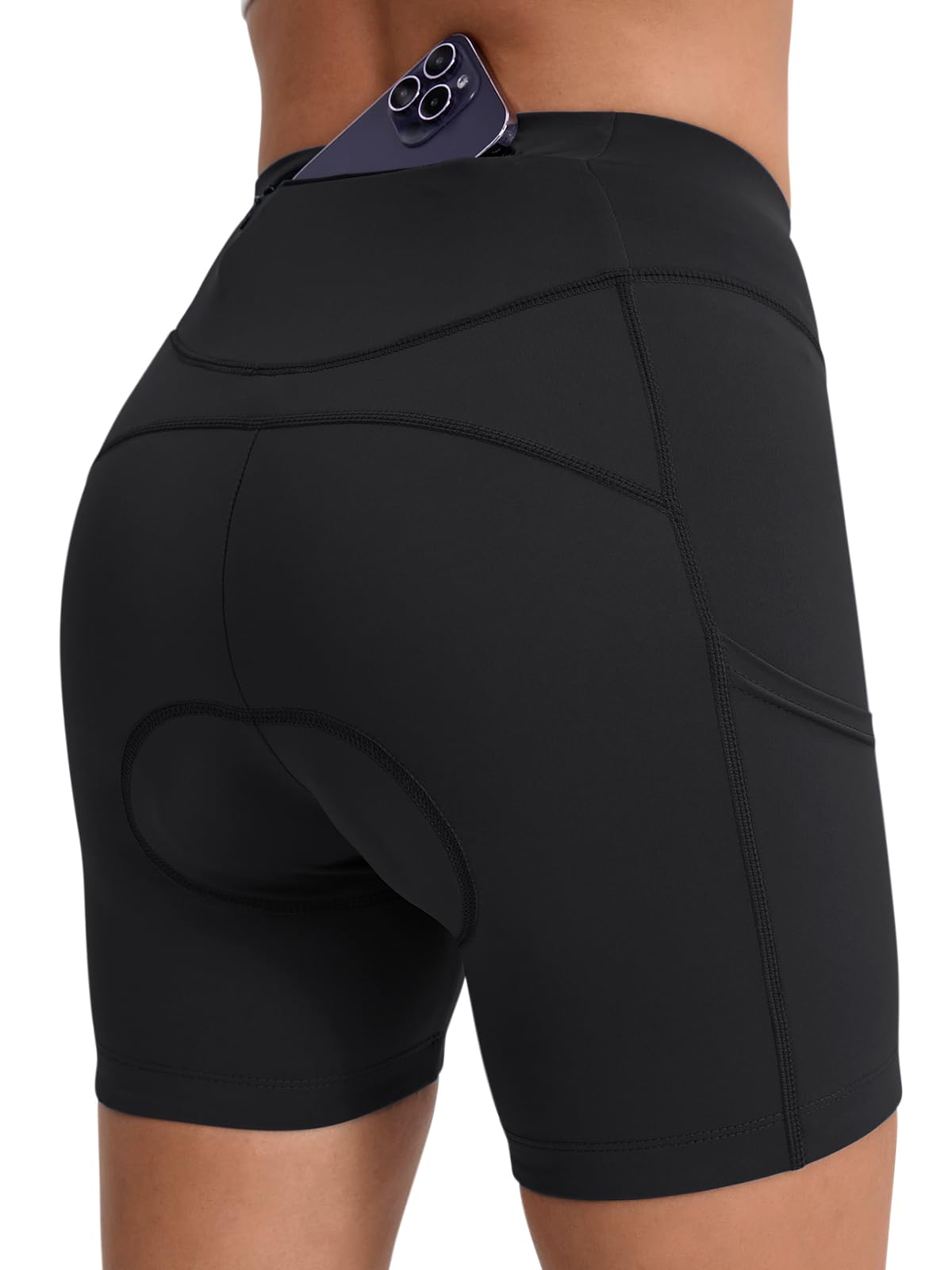 BERGRISAR Pantaloncini da ciclismo da donna imbottiti 4D con 3 tasche