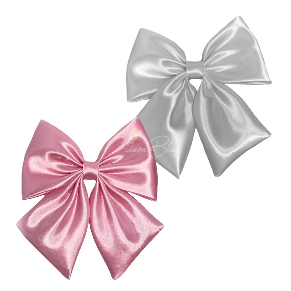 LinenBlue ™ Hair Sailor Bow Clip for Women and Girls (White and Baby Pink) 1 count (Pack of 1) (B0BWW2YQSN) Amazon Price History, Amazon Price Tracker
