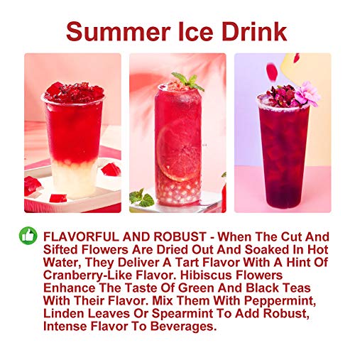 Plant Gift Roselle Hibiscus, Hibiscus Tea, Hibiscus Flowers Roselle Tea, 100% Natural Roselle Whole Flowers - Non-GMO - Caffeine-free - 50G/1.76oz