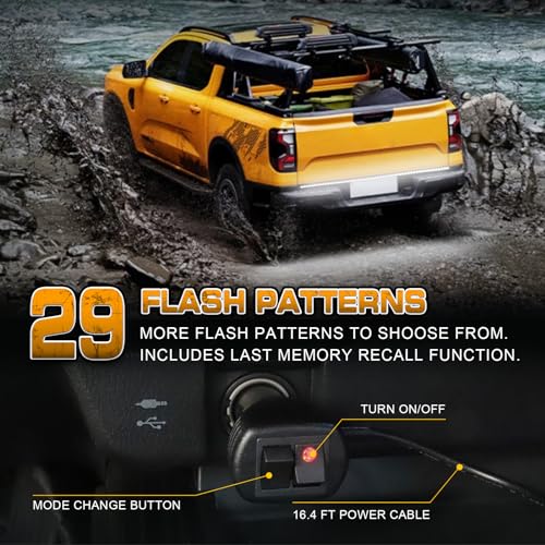 Image of XRIDONSEN 48 inch 288 LED Tailgate Strobe Lights White Emergency Lights | Front /Rear Flashing Warning Hazard Caution Safety Light Strip for Tow Plow Trucks Construction Vehicles Pickup Trailer