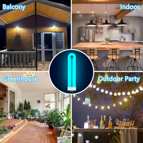 Loowoko Insektenvernichter Elektrisch 15W Ersatz Birne, UV Ersatz birne für Insektenvernichter, 7,48 Zoll UV Rohre für 15W 18W Mückenlampe/Mückenkiller, Ersatzlampe für Insektenvernichter, 4-Pin