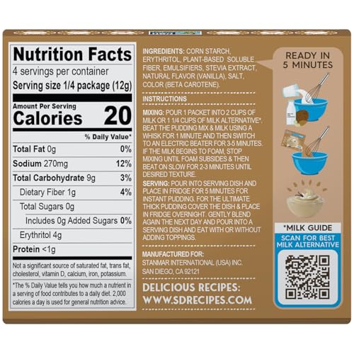 Simply Desserts Vanilla Instant Pudding, Sugar-Free, 6-Pack – Healthy Dessert, Keto Snacks, Vegan & Diabetic-Friendly, Kosher, 1.7 Oz Ea - Thumbnail 2