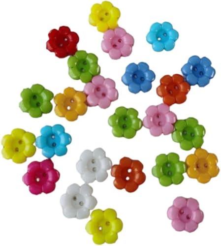 Miniatura 5 de BaoQiu 100 botones redondos de flores de 12 pulgada para colecciones de decoración de artes y manualidades, coser botones redondos de resina de