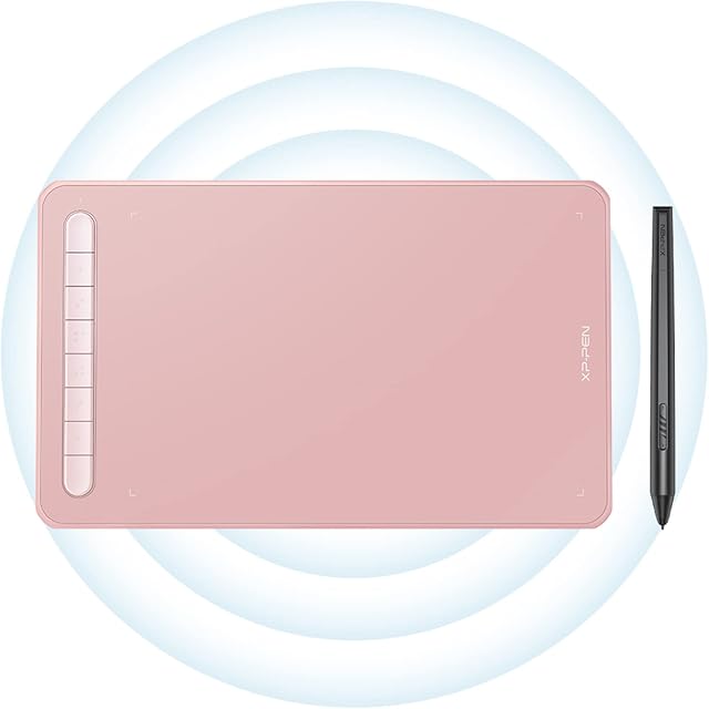 XP-PEN 8 x 5 Inches Drawing Tablet Deco MW Wireless Graphics Pen Tablet with X3 Elite Stylus, 8 Shortcut Keys, Compatible with Windows, Mac, Android, Chrome OS, and Linux (Pink)