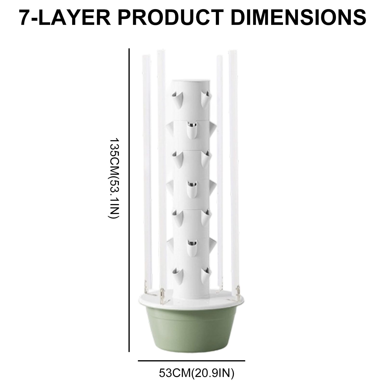 Kit de cultivo hidropónico con luces LED, torre vertical para jardín interior para hierbas y verduras