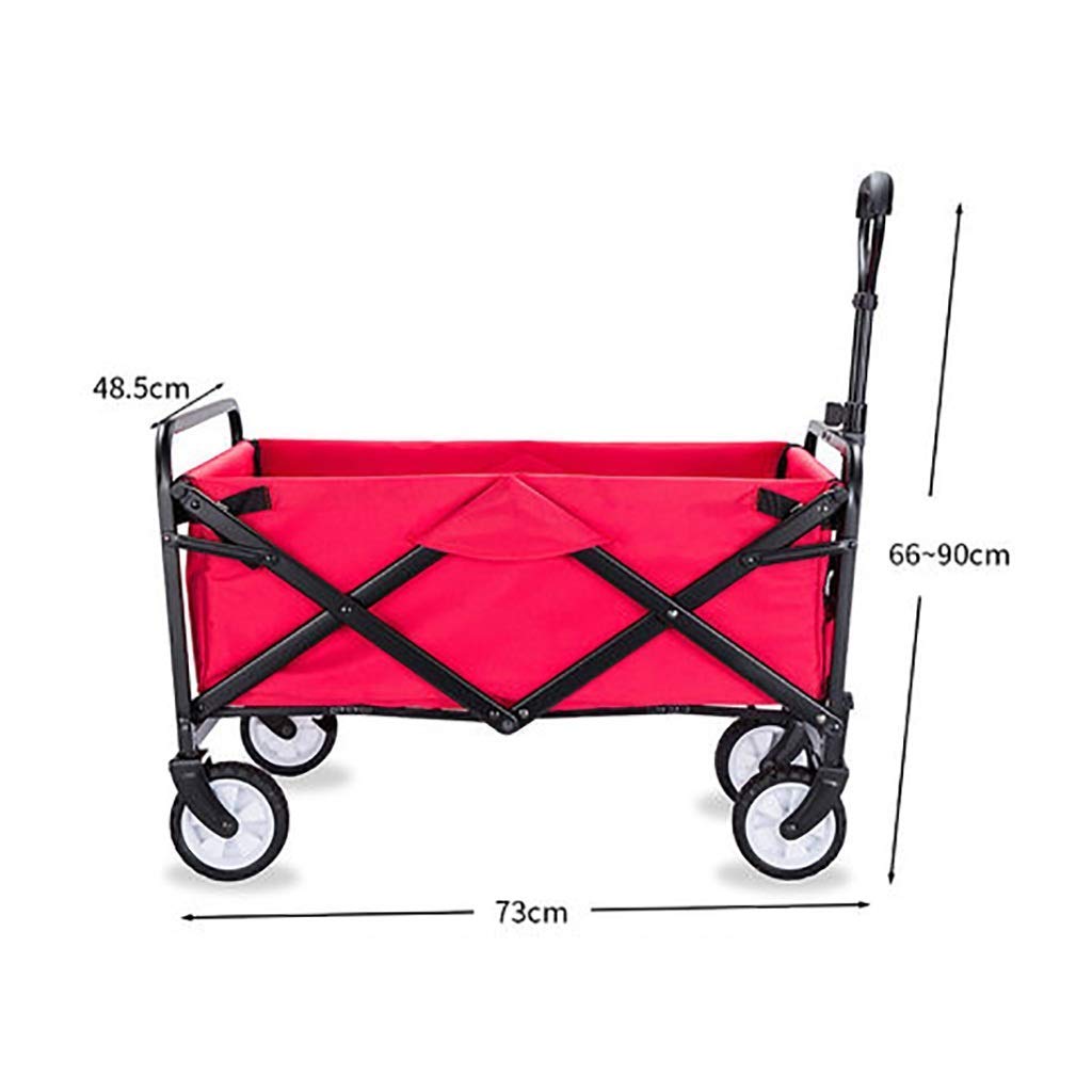 Chariots de Stockage Chariot de Jardin Pliant Chariot Robuste Chariot Multifonction pour Camping en Plein air Supermarché de Plage avec 4 Roues, Charge ： 60 Kg
