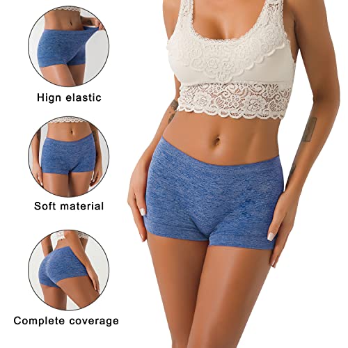 Image of DEEP TOUCH Women Boyshort Underwear Seamless Boxer Panties Breathable Stretch Boxer Briefs for Ladies 5 Pack