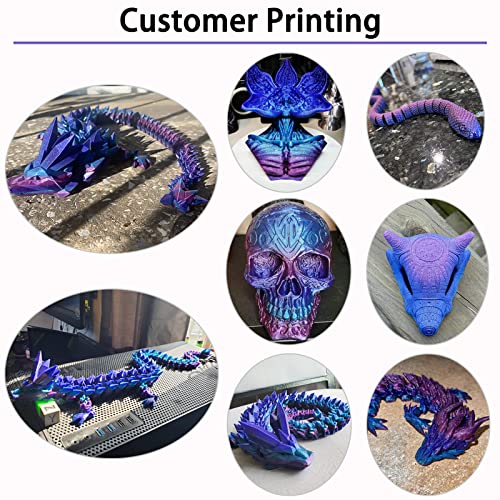 Image of Rainbow PLA 3D Printer Filament, PLA Filament 1.75mm, Shiny Color Change Rainbow PLA Filament, + /- 0.02mm, 3D Printing Filament 1kg /2.2lbs